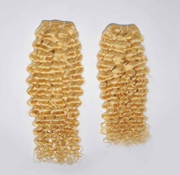 Brazilian deep wave hair weaving golden color  XS032